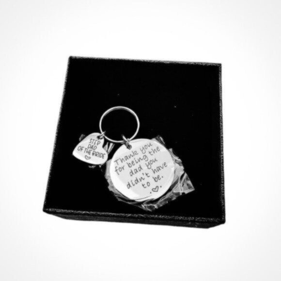 Udobuy Stepdad Of The Bride Keychain Gift Silver - Picture 1 of 5